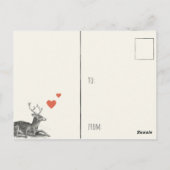 Carte Postale Illustration de cerf amour (Dos)
