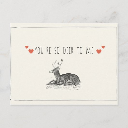 Carte Postale Illustration de cerf amour (Devant)