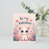 Carte Postale Illustration de chat mignon pour la Saint-Valentin (Debout devant)