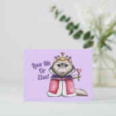 Carte Postale Illustration de chat persan de la Reine des Coeurs (Debout devant)