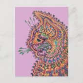 Carte Postale Illustration de chat psychédélique Louis Wain Post (Devant)
