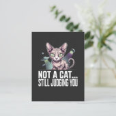 Carte Postale Illustration de chat Sphynx extraterrestre sarcast (Debout devant)