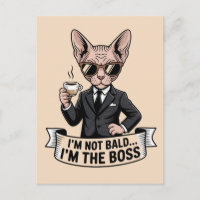 Illustration de chat Sphynx patron buvant du café