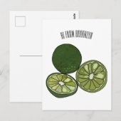 Carte Postale Illustration de chaux Kaffir (Devant / Derrière)