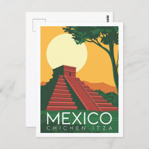 Carte Postale Illustration de Chichen Itza Mexico Travel Place