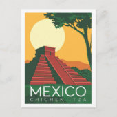 Carte Postale Illustration de Chichen Itza Mexico Travel Place (Devant)