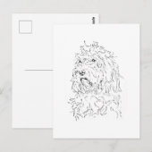 Carte Postale Illustration de chien, Art mignon Cockapoo (Devant / Derrière)