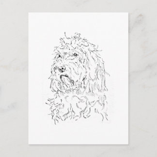 Carte Postale Illustration de chien, Art mignon Cockapoo