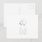 Carte Postale Illustration de chien Caniche Standard (Devant / Derrière)