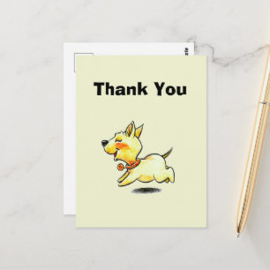 Carte Postale Illustration de chien courant mignon Merci