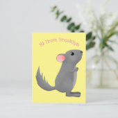 Carte Postale Illustration de chinchilla gris mignon (Debout devant)