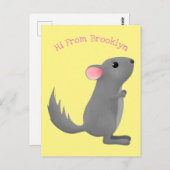 Carte Postale Illustration de chinchilla gris mignon (Devant / Derrière)
