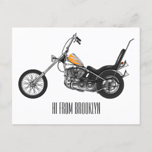 Carte Postale Illustration de Chopper Motorcycle 1950