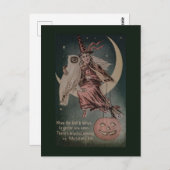 Carte Postale Illustration de chouette vintage Halloween Funny (Devant / Derrière)