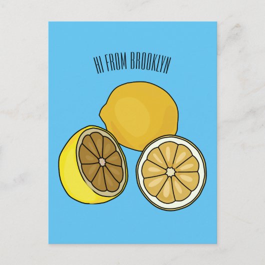 Carte Postale Illustration de citron (Devant)