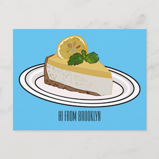 Carte Postale Illustration de citron cheesecake (Devant)