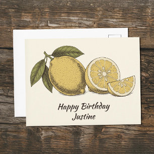 Carte Postale Illustration de citron vintage