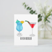 Carte Postale Illustration de cocktail (Debout devant)