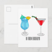 Carte Postale Illustration de cocktail (Devant / Derrière)