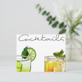 Carte Postale Illustration de cocktails (Debout devant)