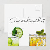 Carte Postale Illustration de cocktails (Devant / Derrière)