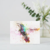 Carte Postale Illustration de colibri d'aquarelle (Debout devant)