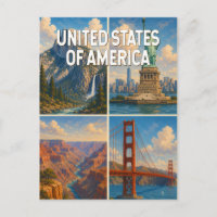 Illustration de collage des États-Unis Art de voya