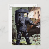 Carte Postale Illustration de combinaison de plongée victorienne (Devant / Derrière)