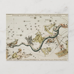 Carte Postale Illustration de constellation vintage