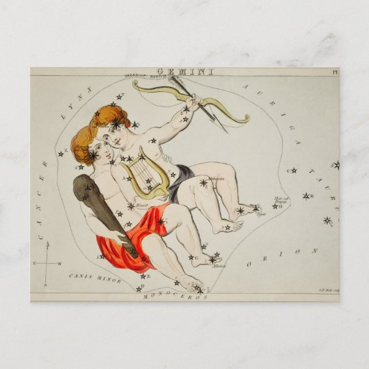 Carte Postale Illustration de constellation vintage (Devant)