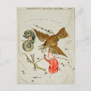 Carte Postale Illustration de constellation vintage