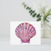 Carte Postale Illustration de coquillage rose d'aquarelle vive (Debout devant)