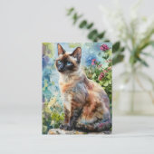 CARTE POSTALE ILLUSTRATION DE COULEUR D'EAU CAT ADORABLE (Debout devant)