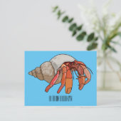 Carte Postale Illustration de crabe ermite (Debout devant)
