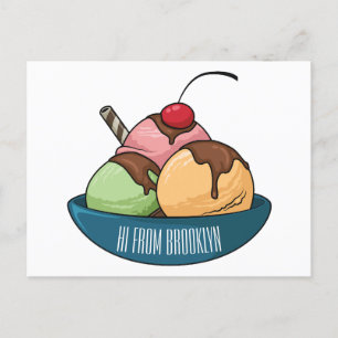 Carte Postale Illustration de crème glacée