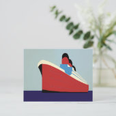 Carte Postale Illustration de croisière vintage Ocean Liner (Debout devant)