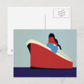 Carte Postale Illustration de croisière vintage Ocean Liner (Devant / Derrière)