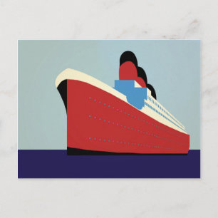 Carte Postale Illustration de croisière vintage Ocean Liner