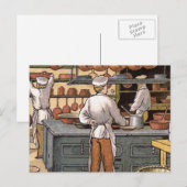 Carte Postale Illustration de cuisine française vintage (Devant / Derrière)