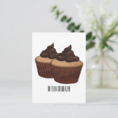 Carte Postale Illustration de Cupcake (Debout devant)