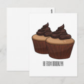 Carte Postale Illustration de Cupcake (Devant / Derrière)