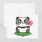 Carte Postale Illustration de Cute Panda (Devant / Derrière)