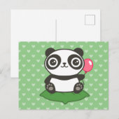 Carte Postale Illustration de Cute Panda (Devant / Derrière)