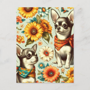 Carte Postale Illustration de Cute Retro Chihuahua