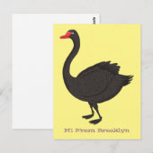Carte Postale Illustration de cygne noir (Devant / Derrière)