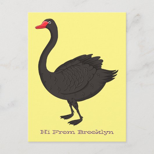 Carte Postale Illustration de cygne noir (Devant)