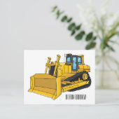 Carte Postale Illustration de dessin animé Bulldozer (Debout devant)