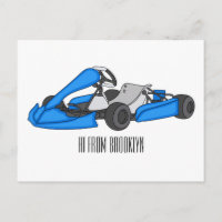 Illustration de dessin animé de course de karting 