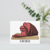 Carte Postale Illustration de dessin animé de jambon (Debout devant)