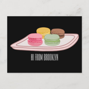 Carte Postale Illustration de dessin animé de macaron